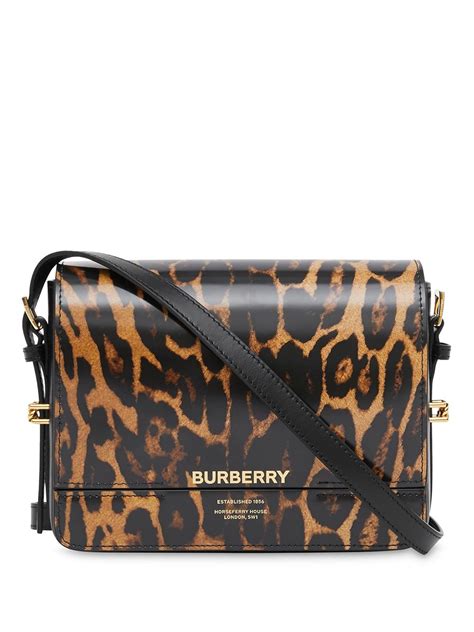 Burberry Leopard Print Grace Crossbody Bag 